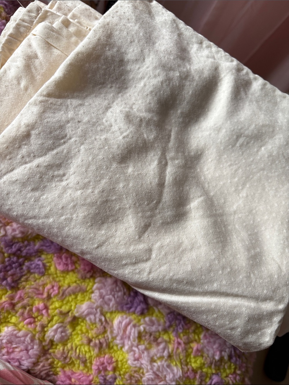 🐻 Calvin Klein combed cotton KING SHEET SET cream dots